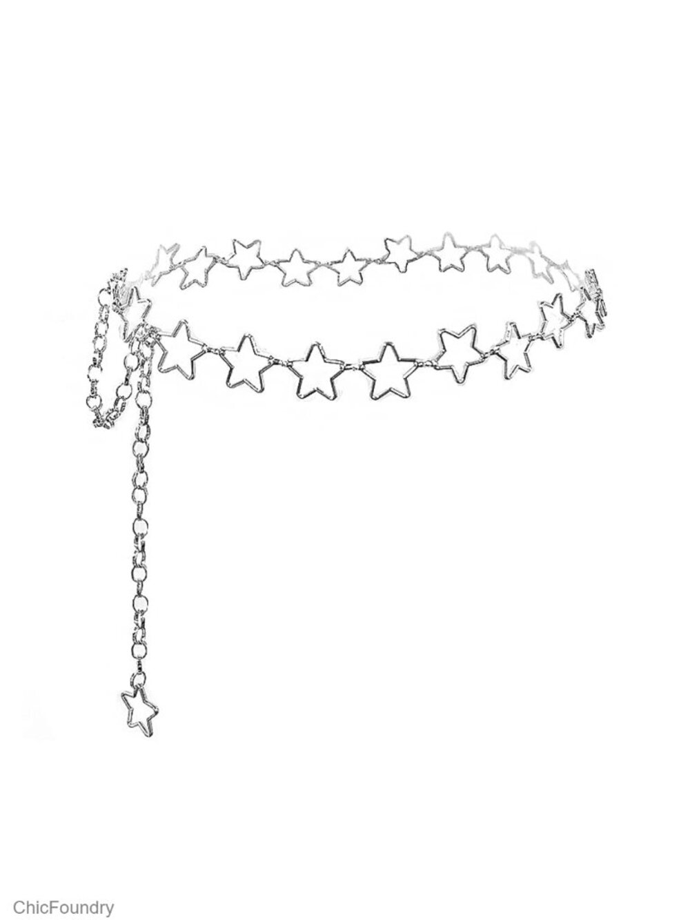 Alloy Star Waist Chain Belt Y2K Body Chain Jewelry for Women Dress Belly Chain